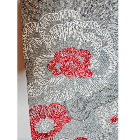 Holiday Table Runner Signature Homestyle 52" x 16" Linen Sparkle Embroidery - Picture 4 of 9